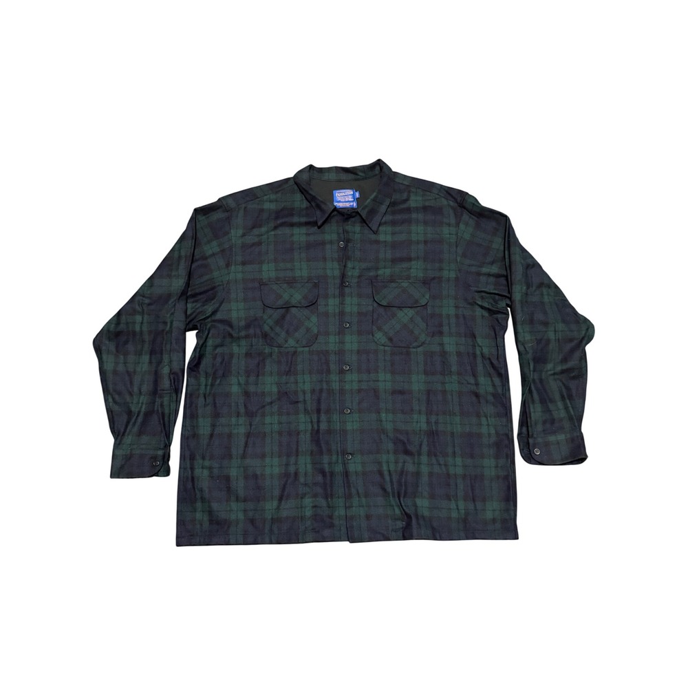 Pendleton Board Shirt Jac Mens Long Blackwatch Tartan Plaid Virgin Wool Shirt
